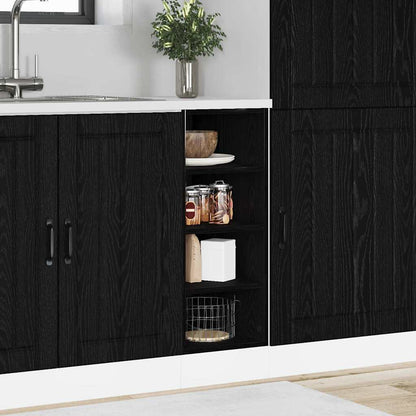 vidaXL Küchenunterschrank Schwarz Eichen-Optik 30 x 44,5 x 81,5 cm