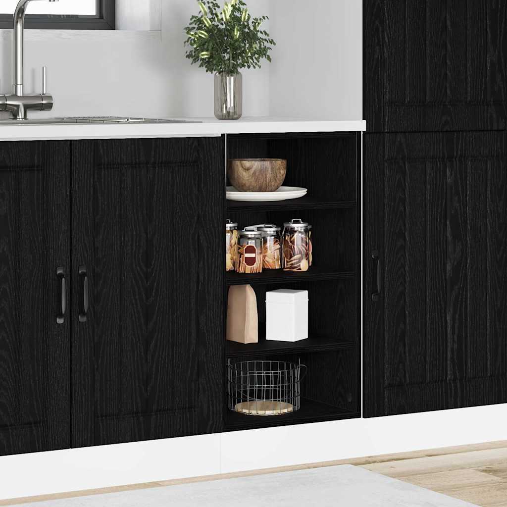 vidaXL Küchenunterschrank Schwarz Eichen-Optik 40 x 44,5 x 81,5 cm