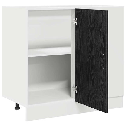 vidaXL Küchen-Eck-Basisschrank Schwarz Eichen-Optik 86 x 46 x 81,5 cm
