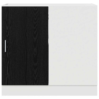 vidaXL Küchen-Eck-Basisschrank Schwarz Eichen-Optik 86 x 46 x 81,5 cm
