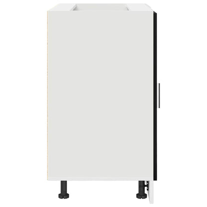 vidaXL Küchen-Eck-Basisschrank Schwarz Eichen-Optik 86 x 46 x 81,5 cm