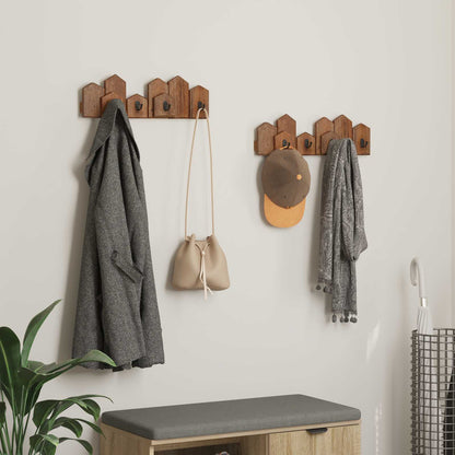 Kleiderbügel Braun 48 x 8 x 15 cm Massives Mahagoni Holz