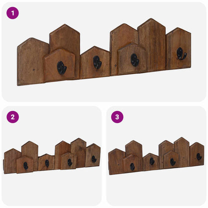 Kleiderbügel Braun 48 x 8 x 15 cm Massives Mahagoni Holz