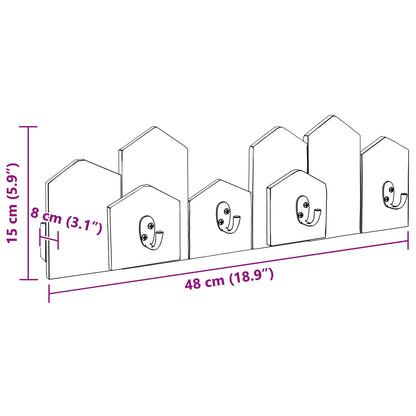 Kleiderbügel Braun 48 x 8 x 15 cm Massives Mahagoni Holz