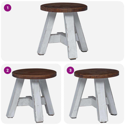 Hocker Natur 22 x 22 x 24 cm Mahagoni Holz