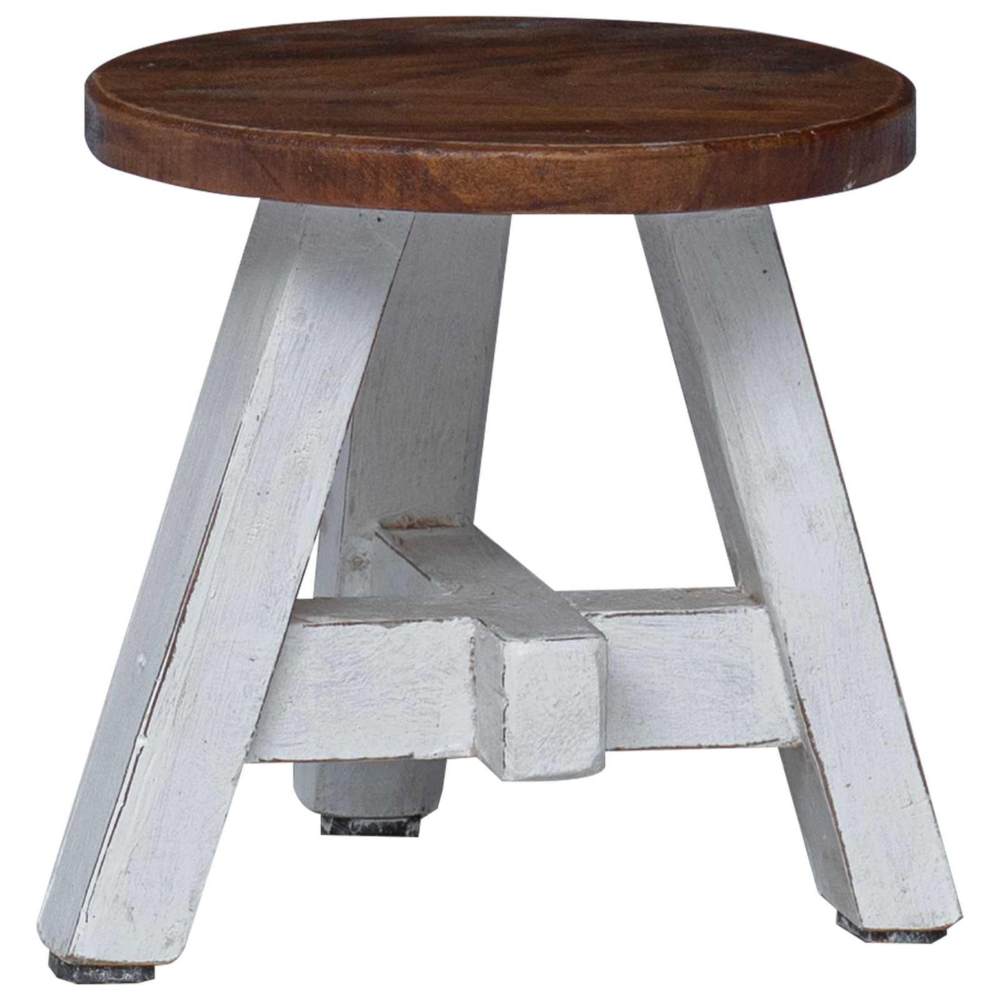 Hocker Natur 22 x 22 x 24 cm Mahagoni Holz