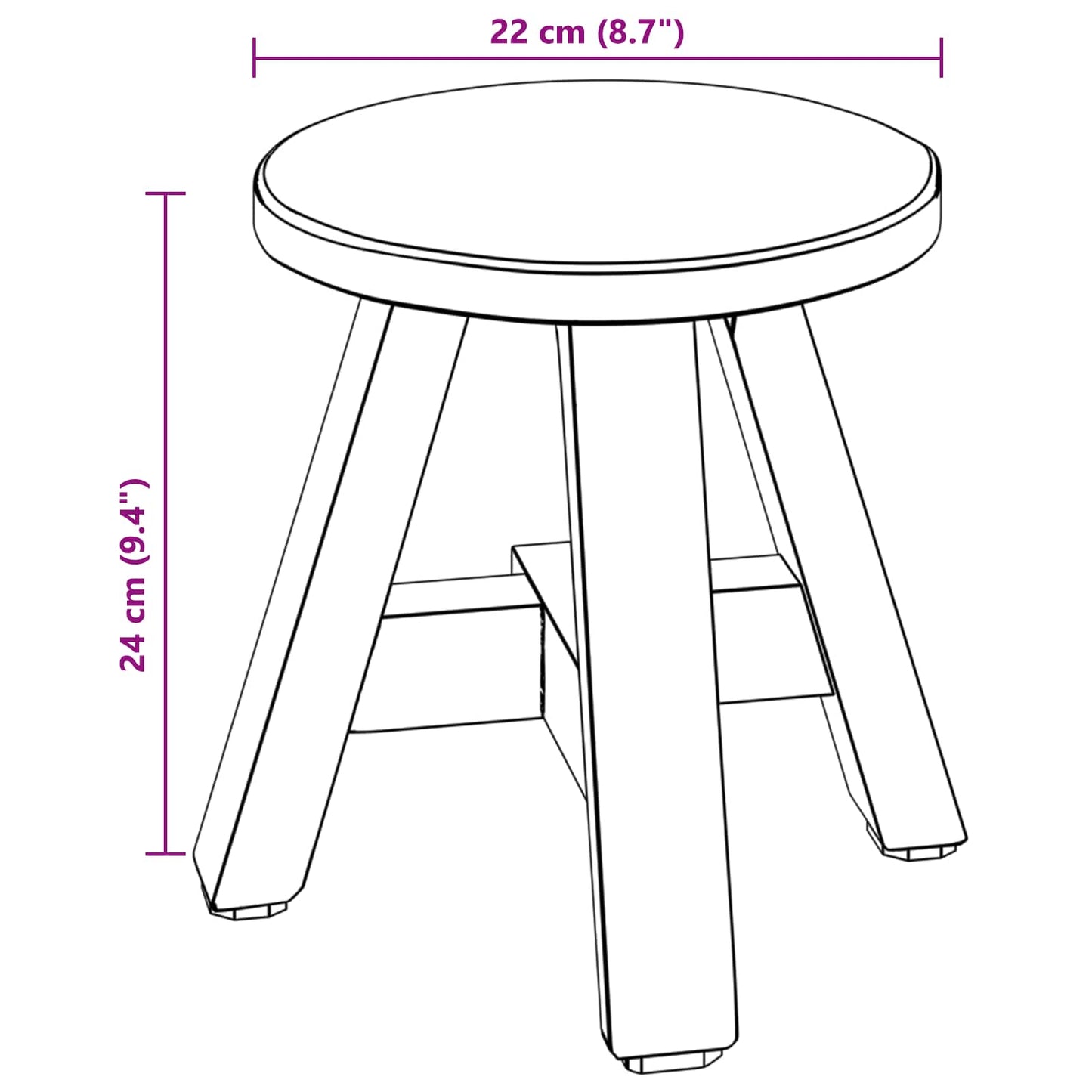 Hocker Natur 22 x 22 x 24 cm Mahagoni Holz