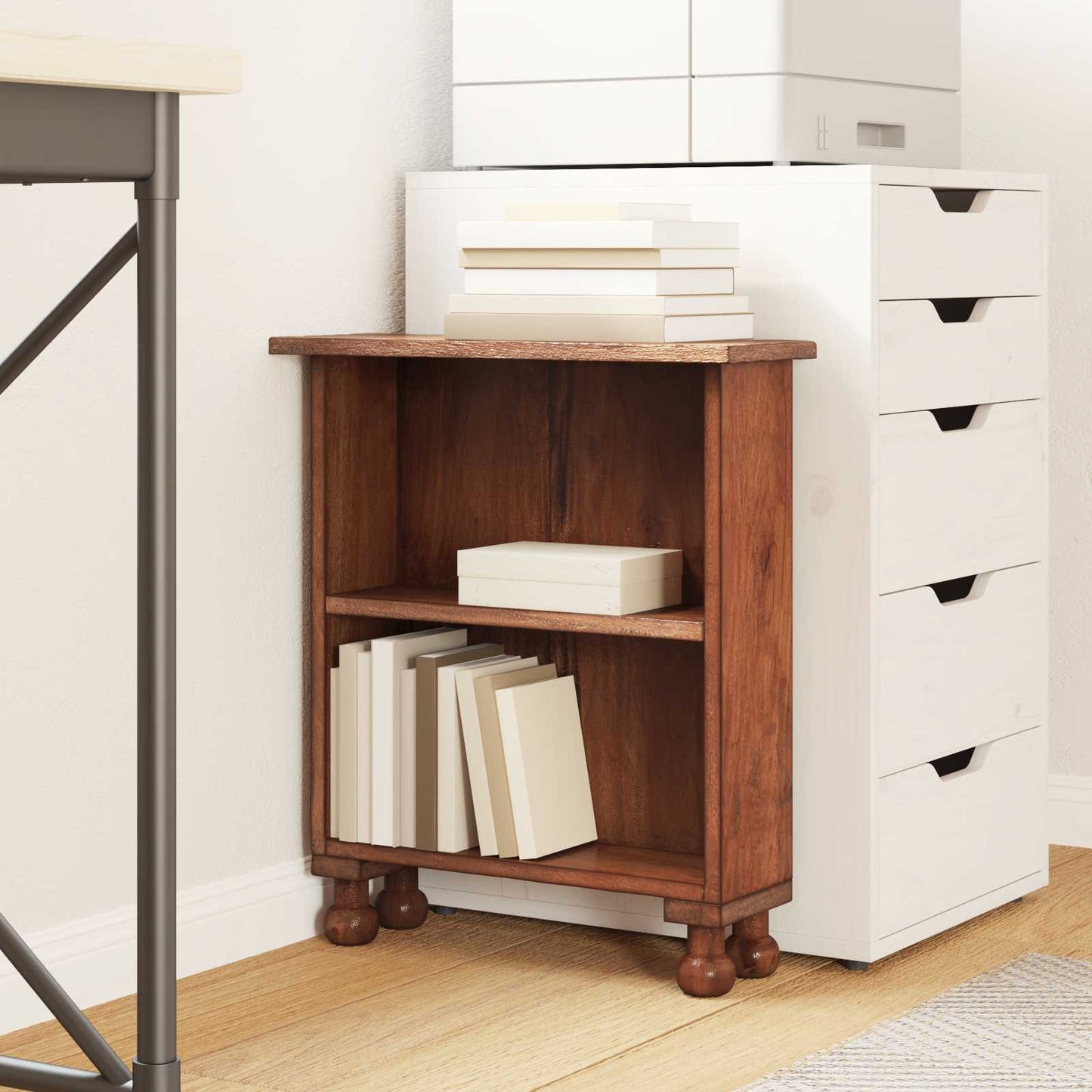 vidaXL Regale mit Regal Braun 47 x 16 x 55 cm Massives Mahagoni Holz