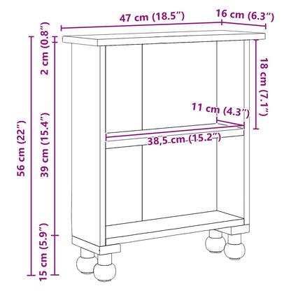 vidaXL Regale mit Regal Braun 47 x 16 x 55 cm Massives Mahagoni Holz