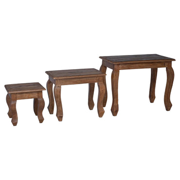 vidaXL Nestingtisch 3 pcs Braun Massivholz Mahagoni