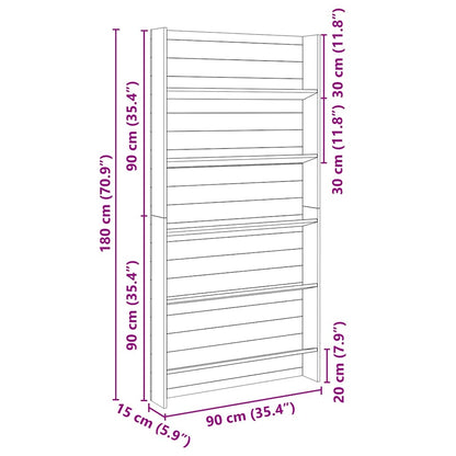 vidaXL Pflanzenregale Braun 90 x 15 x 180 cm Imprägniertes Kiefernholz