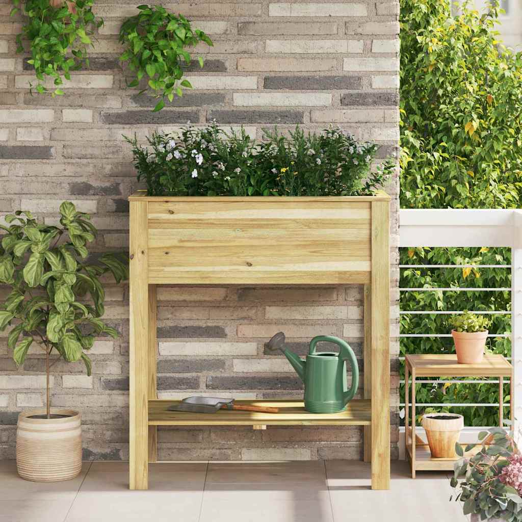 vidaXL Hoher Pflanzer mit Regal Braun 85,5 x 46,5 x 96 cm