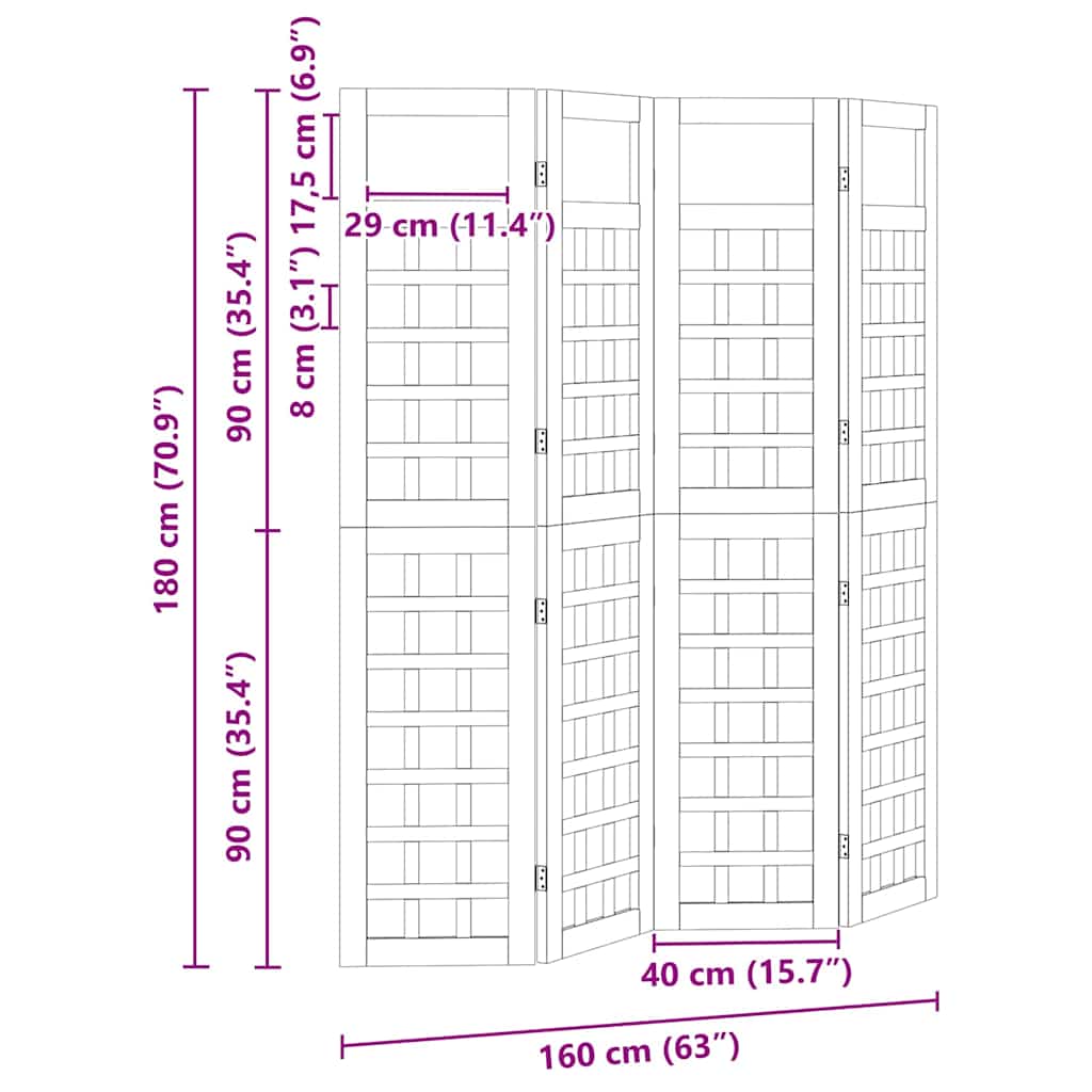 Sichtschutz Honigbraun 160 x 180 cm Massivholz Kiefer