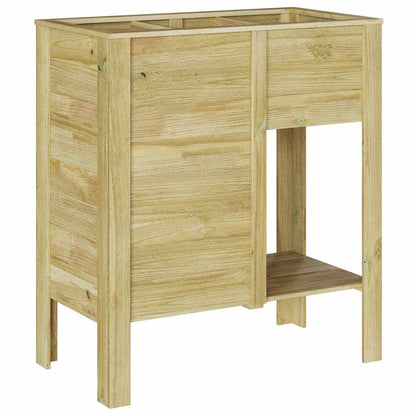 vidaXL Hoher Pflanzer mit Regal Braun Imprägniertes Kiefernholz