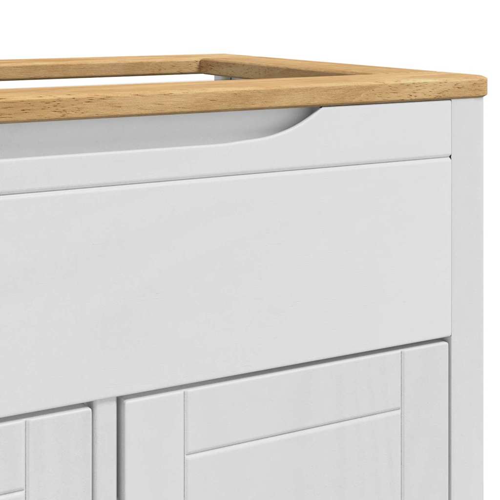 vidaXL Badezimmermöbel-Set mit Tür FLORO 2 pcs Weiß Massivholz Kiefer