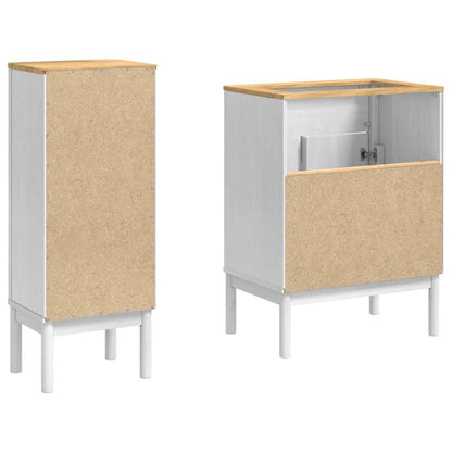 vidaXL Badezimmermöbel-Set mit Tür FLORO 2 pcs Weiß Massivholz Kiefer
