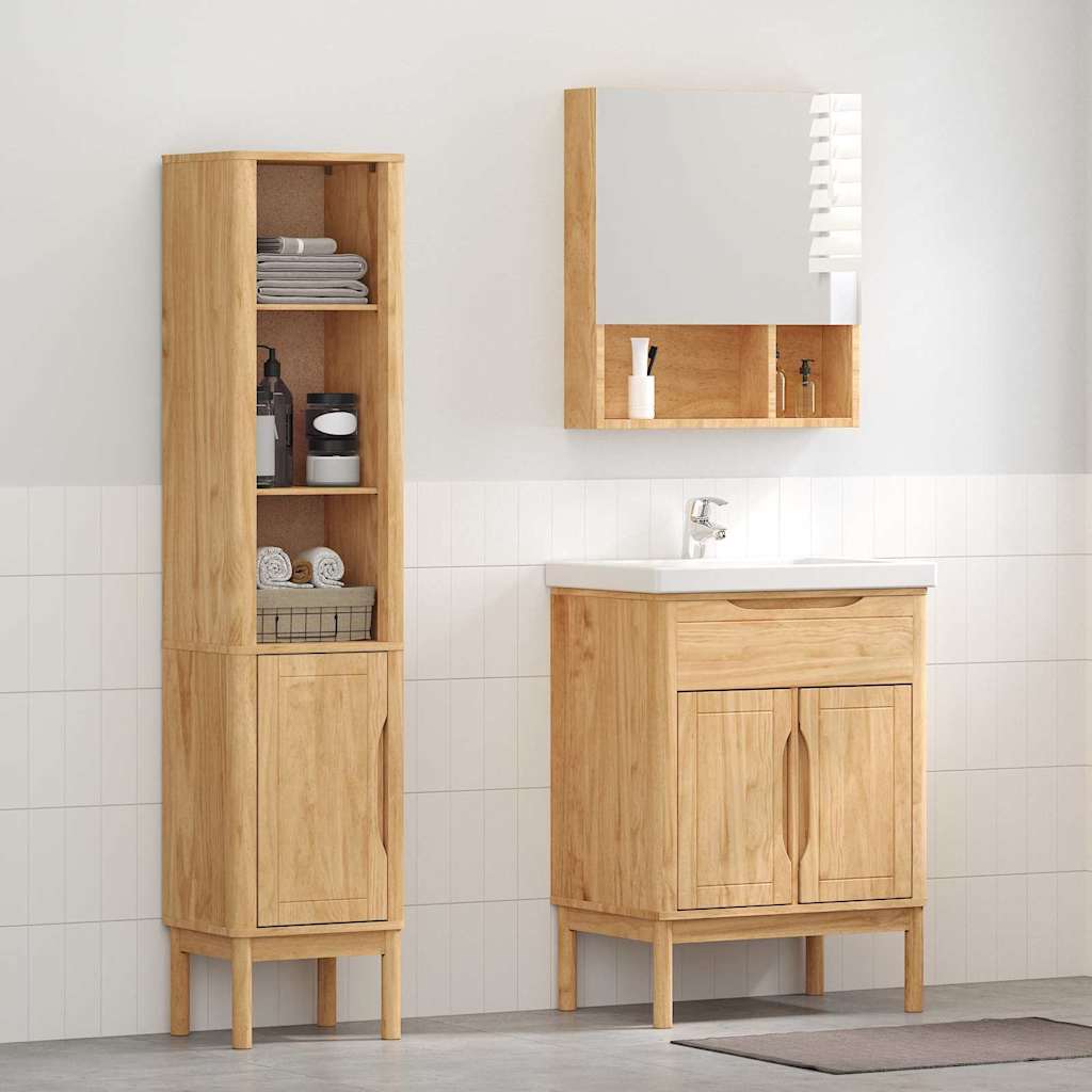 vidaXL Badezimmermöbel-Set FLORO 2 pcs Wachsbraun Massivholz Kiefer
