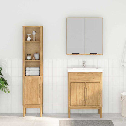 vidaXL Badezimmermöbel-Set FLORO 2 pcs Wachsbraun Massivholz Kiefer
