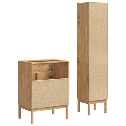vidaXL Badezimmermöbel-Set FLORO 2 pcs Wachsbraun Massivholz Kiefer