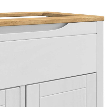 vidaXL Badezimmermöbel-Set mit Tür FLORO 2 pcs Weiß Massivholz Kiefer