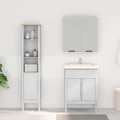vidaXL Badezimmermöbel-Set mit Tür FLORO 2 pcs Weiß Massivholz Kiefer