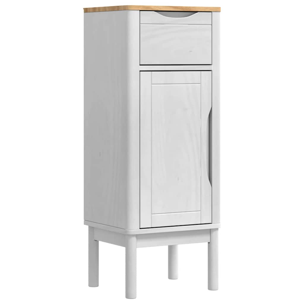 vidaXL Badezimmermöbel-Set mit Tür FLORO 3 pcs Weiß Massivholz Kiefer