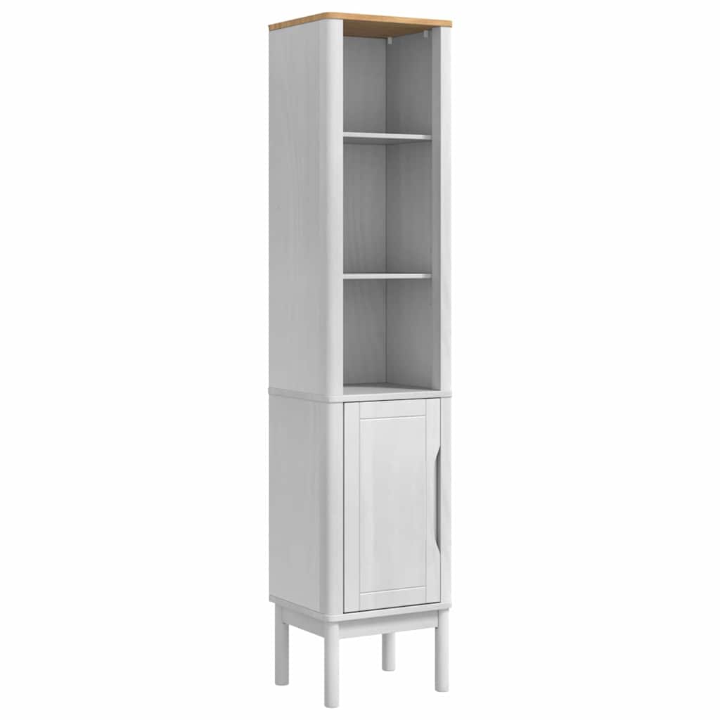 vidaXL Badezimmermöbel-Set mit Tür FLORO 4 pcs Weiß Massivholz Kiefer