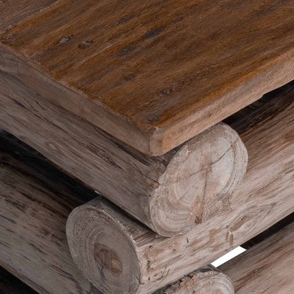 Hocker Natur 30 x 30 x 38 cm Massivholz Teak