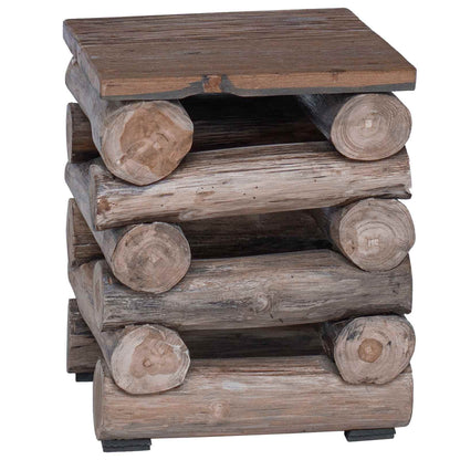 Hocker Natur 30 x 30 x 38 cm Massivholz Teak