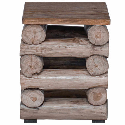Hocker Natur 30 x 30 x 38 cm Massivholz Teak