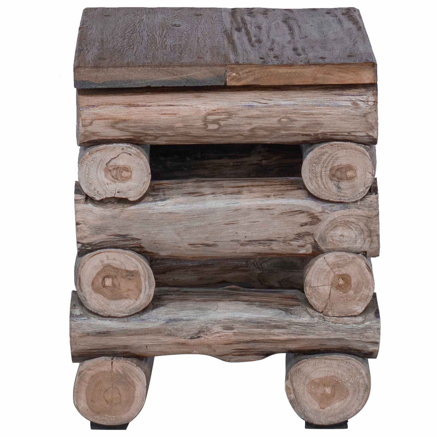 Hocker Natur 30 x 30 x 38 cm Massivholz Teak
