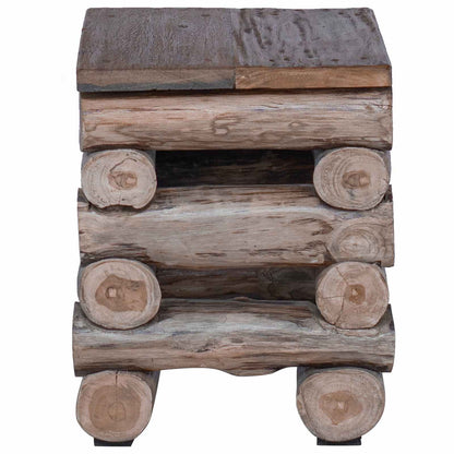 Hocker Natur 30 x 30 x 38 cm Massivholz Teak