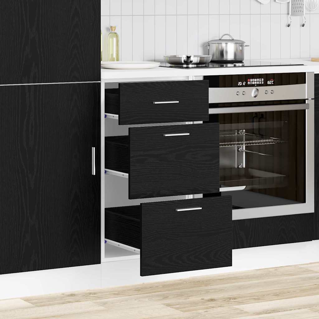 vidaXL Küchenunterschrank Schwarz Eichen-Optik 40 x 46 x 81.5 cm