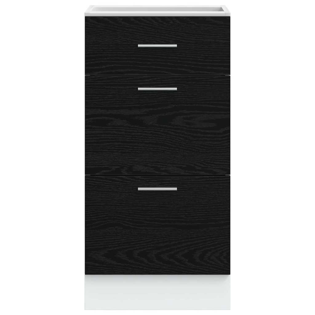 vidaXL Küchenunterschrank Schwarz Eichen-Optik 40 x 46 x 81.5 cm