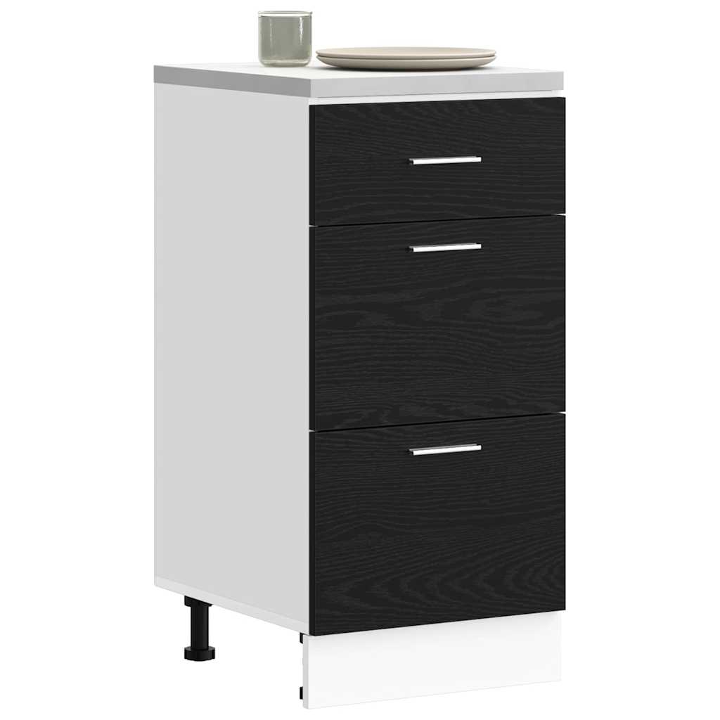 vidaXL Küchenunterschrank Schwarz Eichen-Optik 40 x 46 x 81.5 cm
