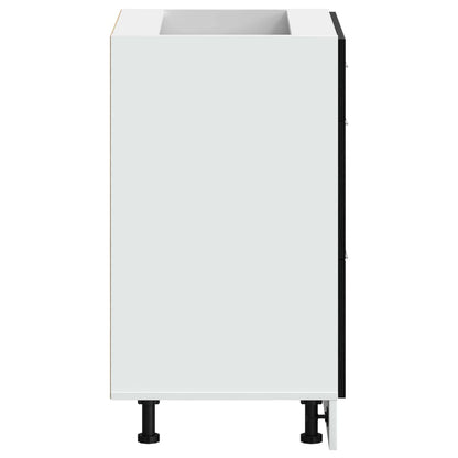 Küchenunterschrank Schwarz Eichen-Optik 60 x 46 x 81,5 cm