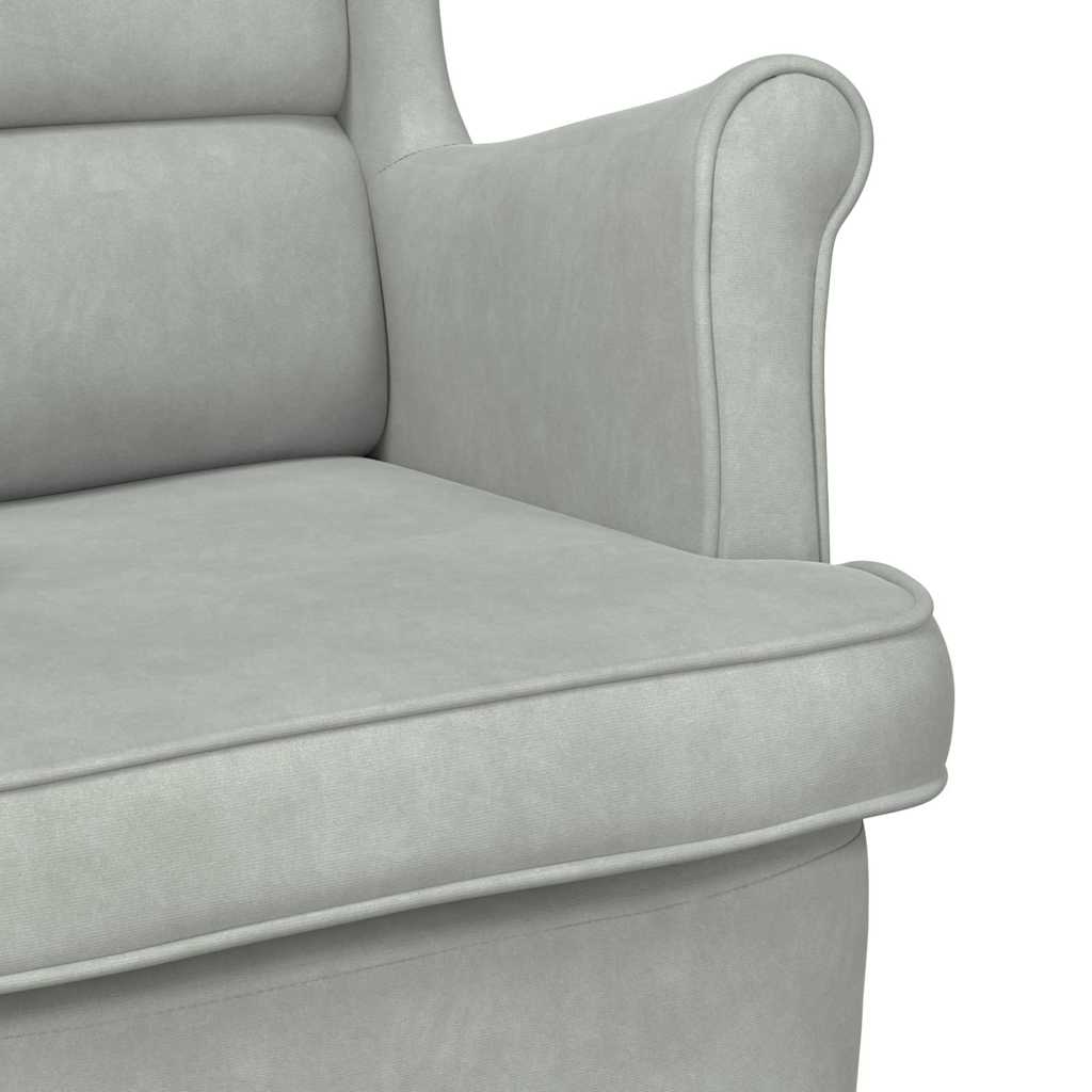 vidaXL Sessel Hellgrau Samt