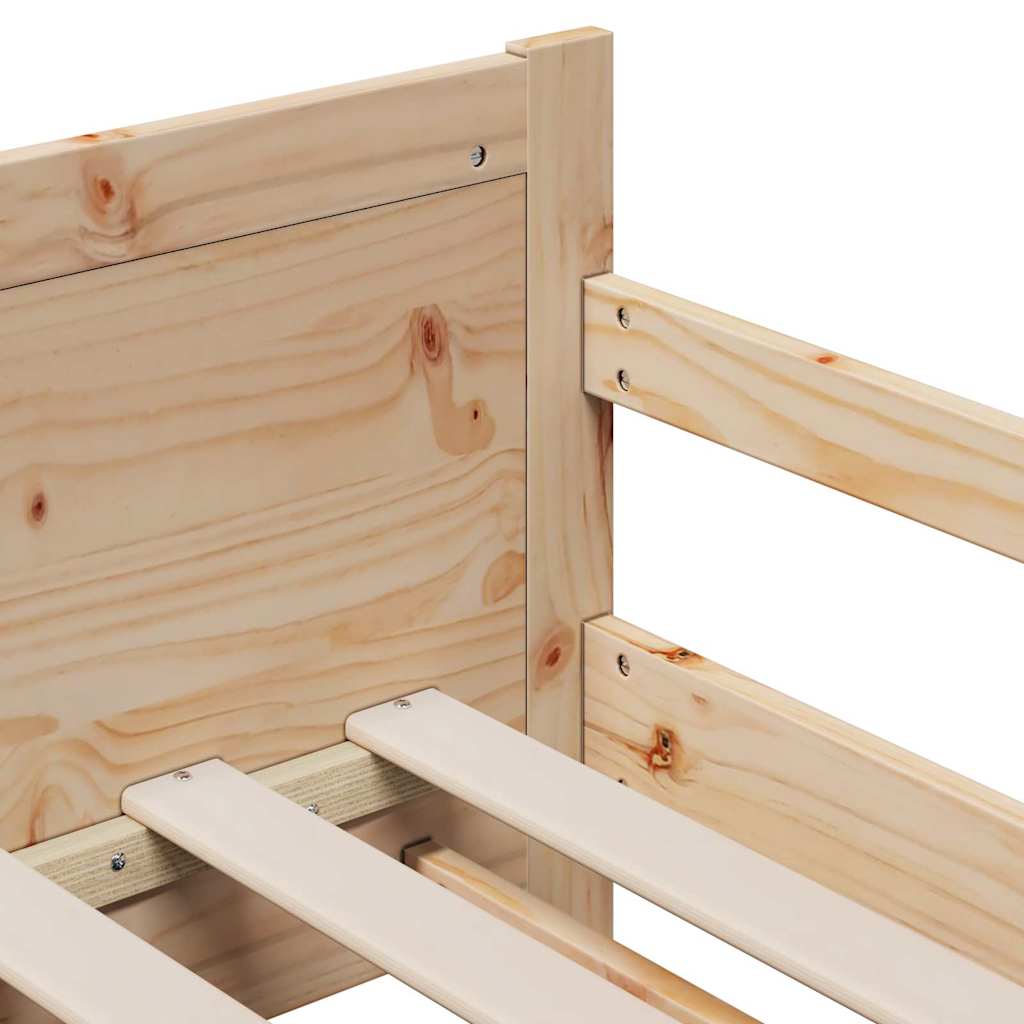 Bettrahmen mit Matratze Braun 80 x 200 cm Massives Kiefernholz