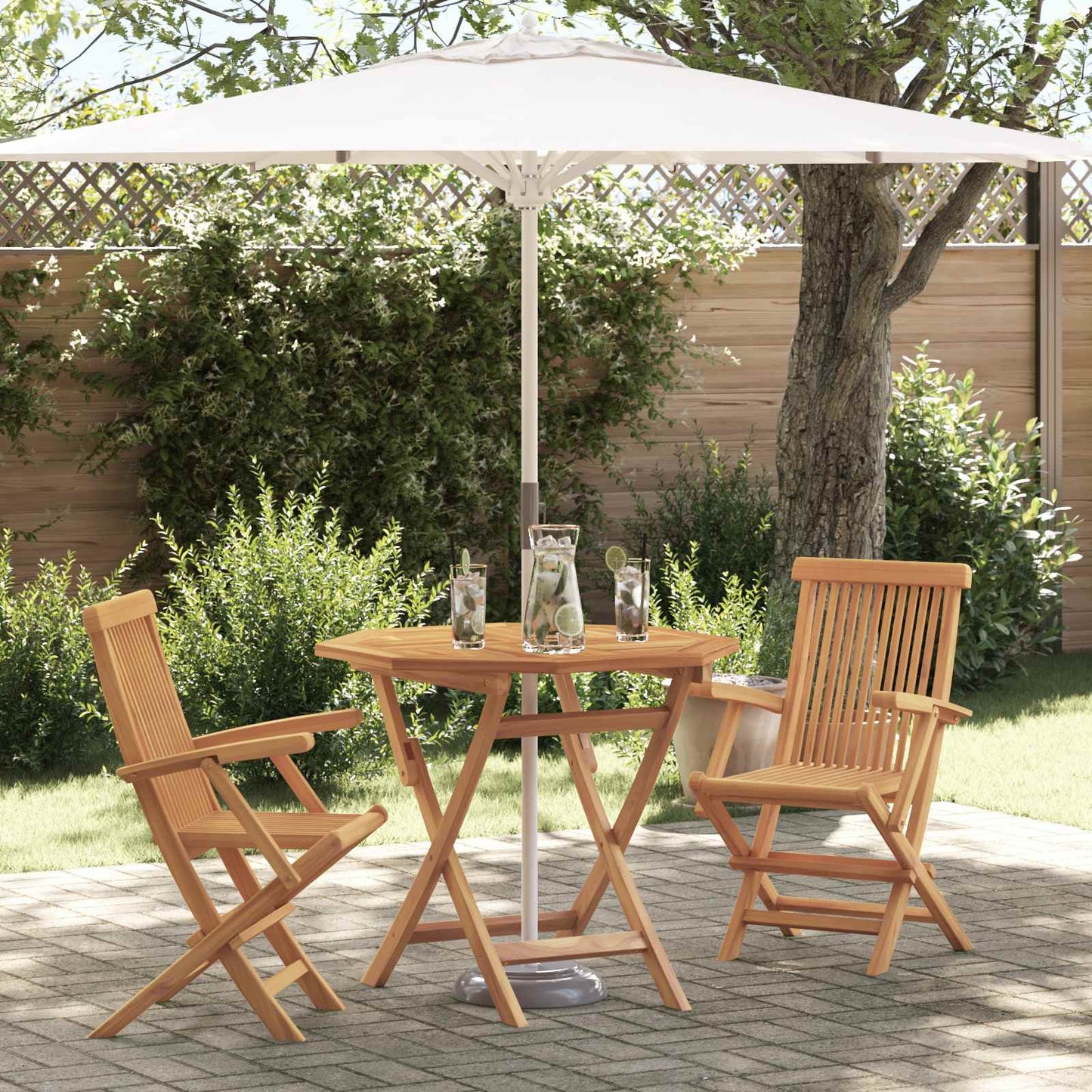 vidaXL Garten Essgruppe 3 pcs Braun Massivholz Akazie