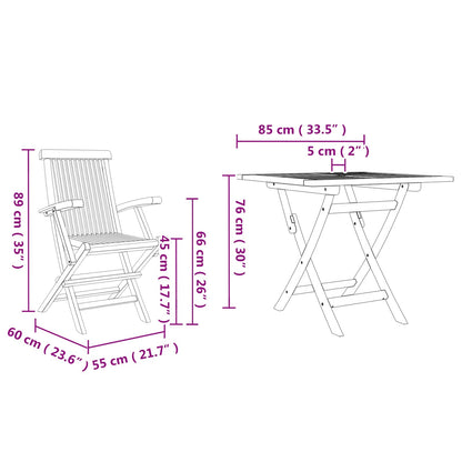 Garten Essgruppe 3 pcs Braun Massivholz Akazie
