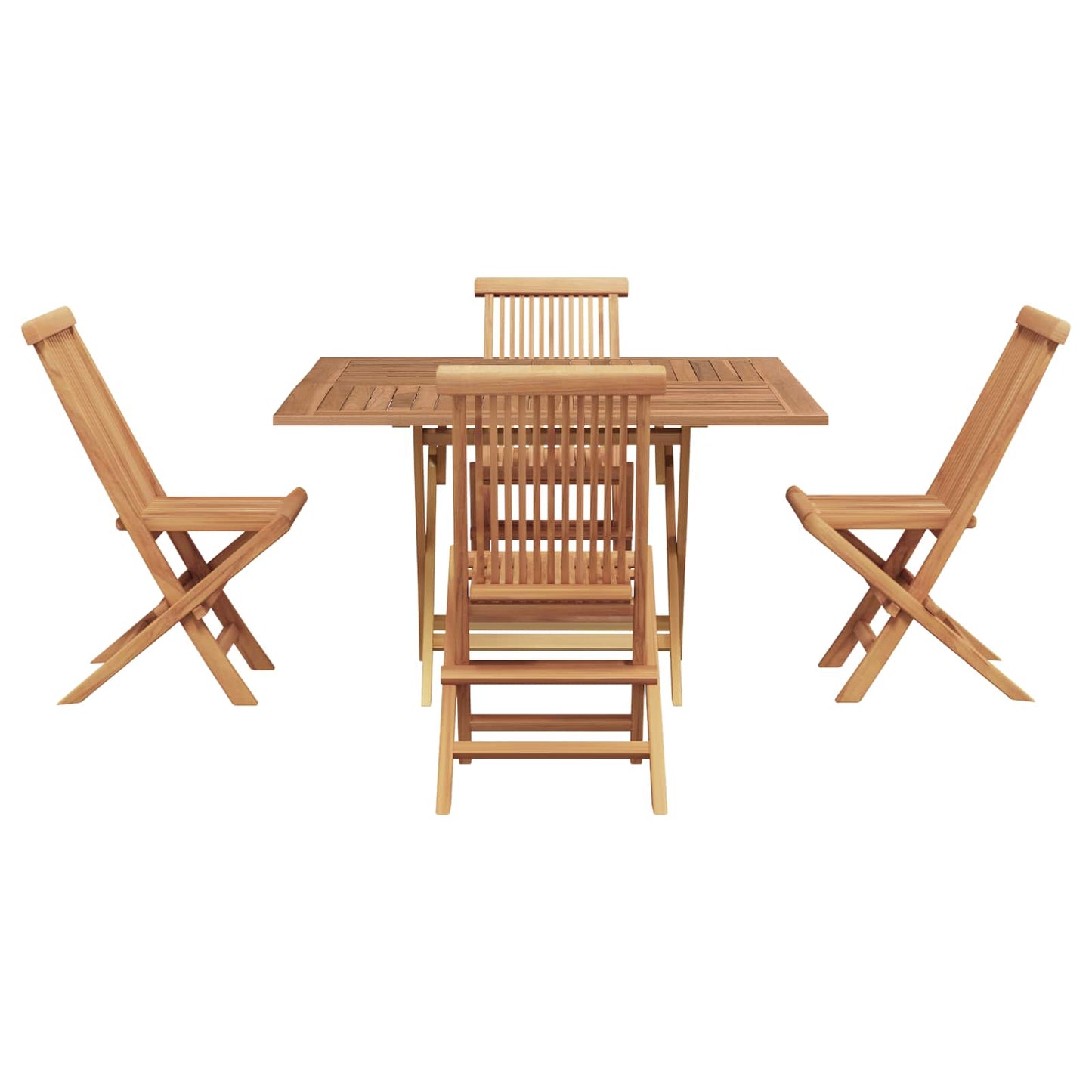 vidaXL Garten Essgruppe 5 pcs Braun Massivholz Teak