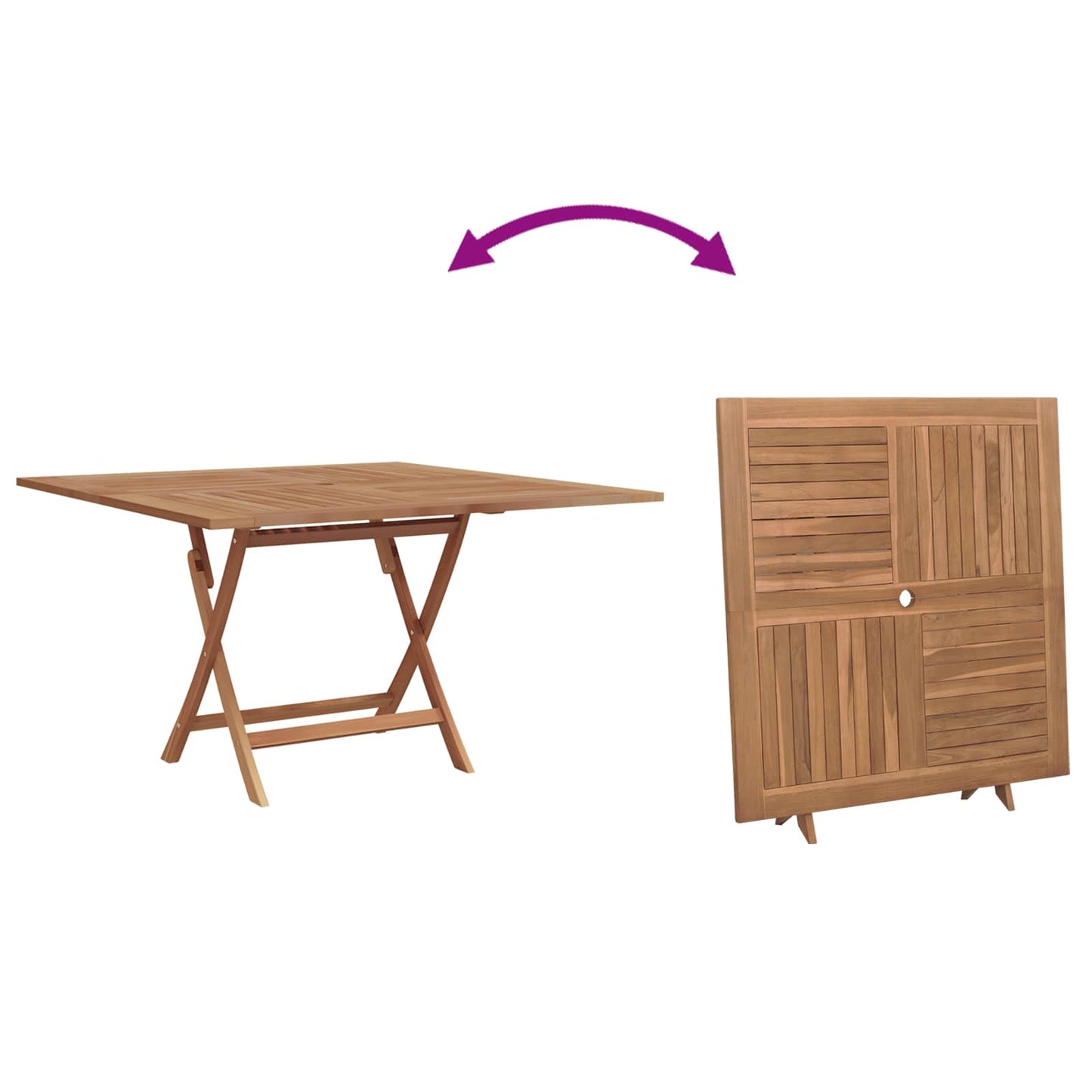 vidaXL Garten Essgruppe 5 pcs Braun Massivholz Teak