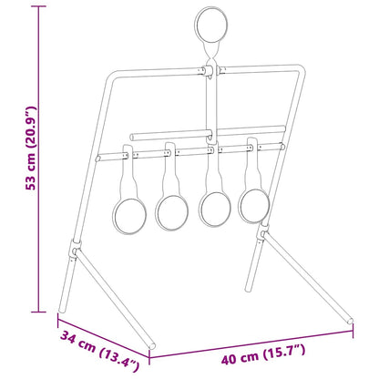 Zurücksetzbares Ziel Schwarz 40 x 34 x 53 cm Stahl