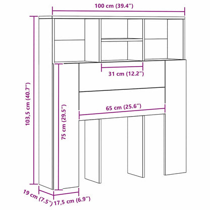 Kopfteil Schrank mit Regal Artisan-Eiche 100 x 19 x 103,5 cm