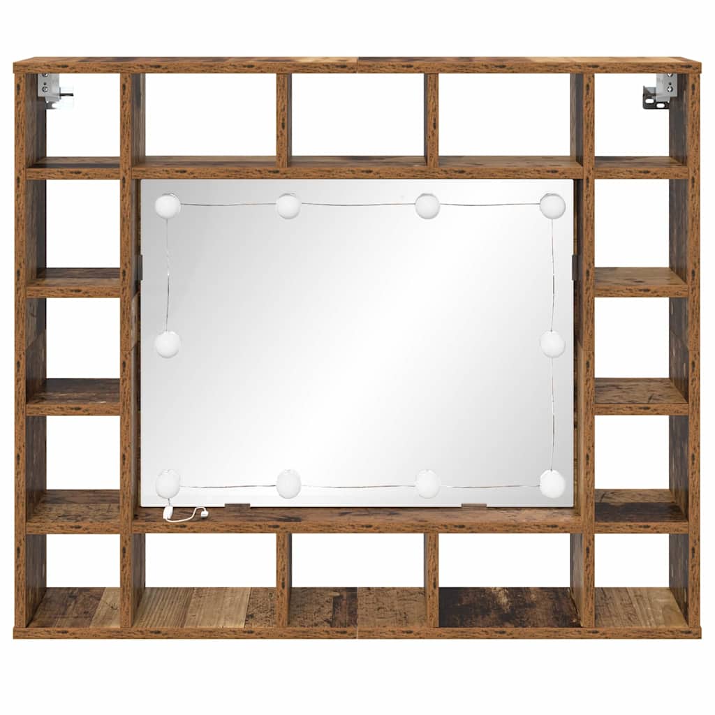 vidaXL Spiegelschrank Altholz 91 x 15 x 76,5 cm Holzwerkstoff