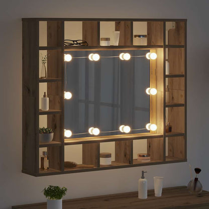 vidaXL Spiegelschrank Artisan-Eiche 91 x 15 x 76,5 cm Holzwerkstoff