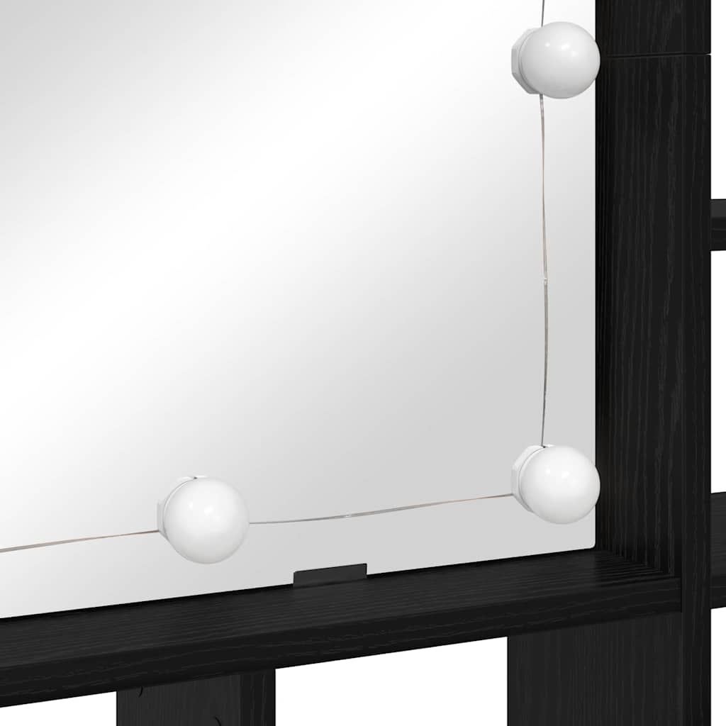 Spiegelschrank mit Regal Schwarz Eichen-Optik 91 x 15 x 76,5 cm