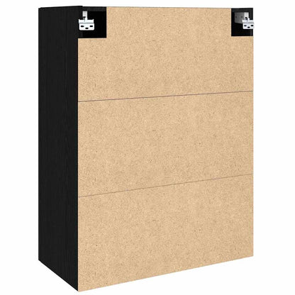 Wandschrank Wandmontiert Schwarz Eichen-Optik 69,5 x 34 x 90 cm