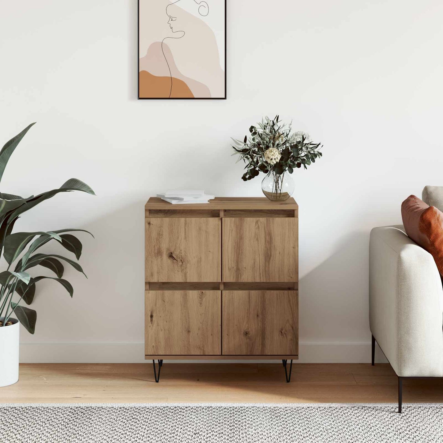 vidaXL Sideboard Artisan-Eiche 60 x 35 x 70 cm