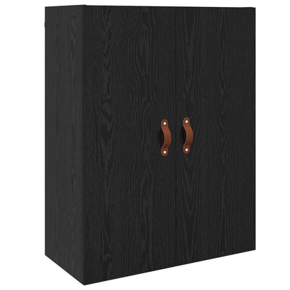 Wandschrank Wandmontiert Schwarz Eichen-Optik 69,5 x 34 x 90 cm